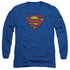 SUPERMAN/DESTROYED SUPES LOGO - L/S ADULT 18/1 - ROYAL BLUE