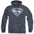 SUPERMAN/ARGENTINIAN SHIELD - ADULT HEATHER HOODIE - NAVY