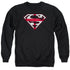 SUPERMAN/ENGLISH SHIELD - ADULT CREWNECK SWEATSHIRT - BLACK