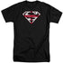 SUPERMAN/ENGLISH SHIELD - S/S ADULT TALL 18/1 - BLACK