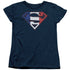 SUPERMAN/FRENCH SHIELD - S/S WOMENS TEE - NAVY