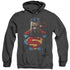 SUPERMAN/DISPLEASED - ADULT HEATHER HOODIE - BLACK