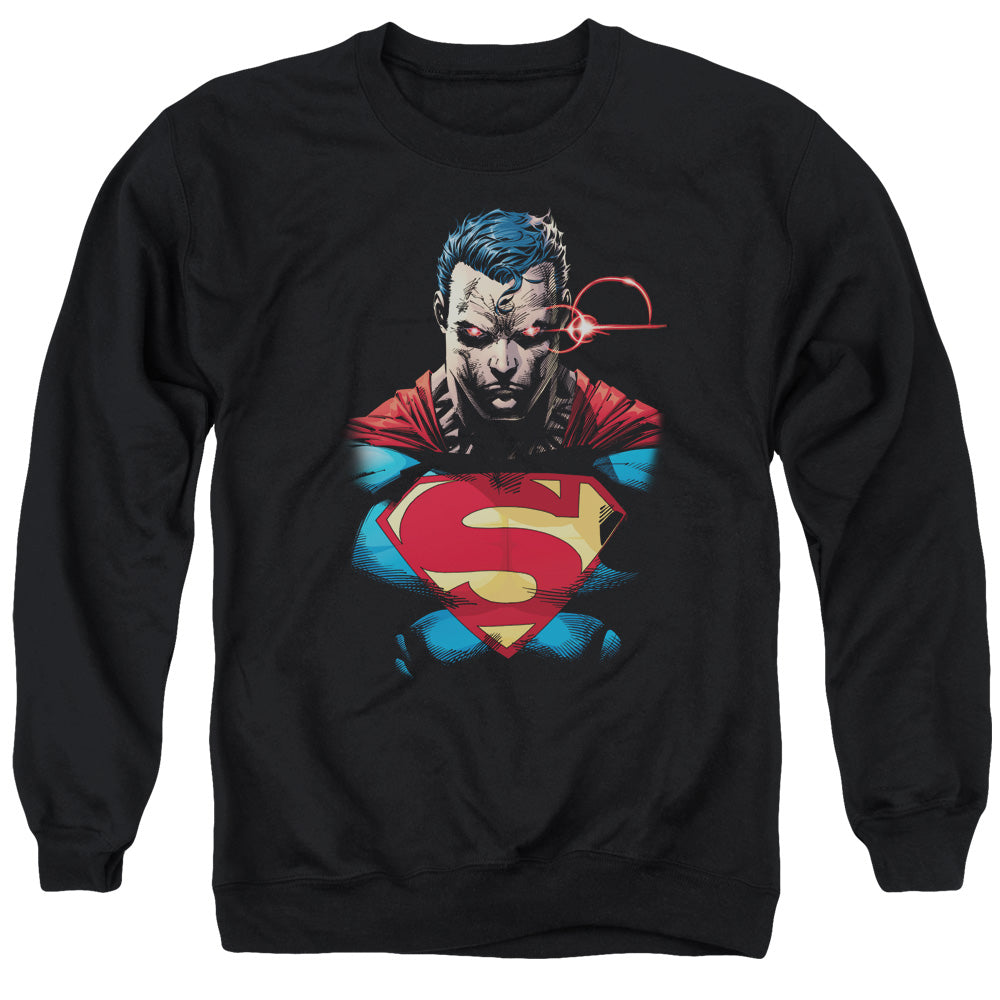 SUPERMAN/DISPLEASED - ADULT CREWNECK SWEATSHIRT - BLACK