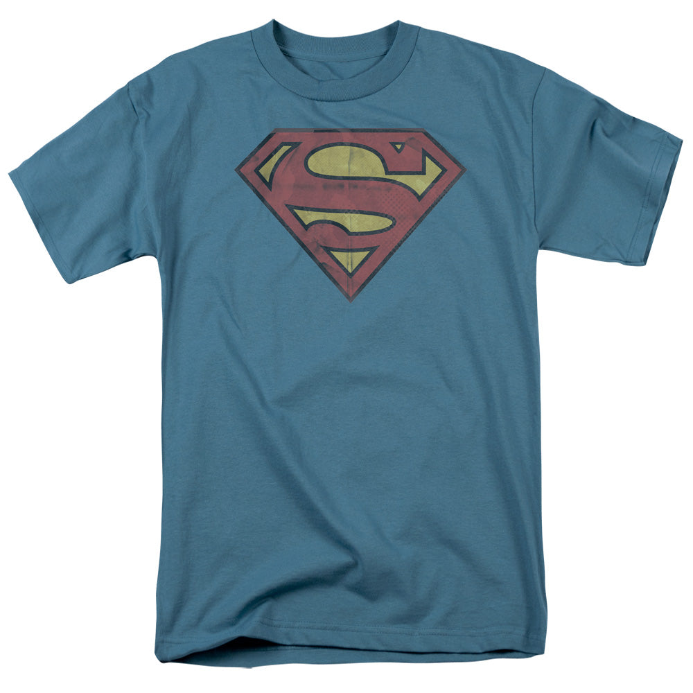 SUPERMAN/GRITTY SHIELD - S/S ADULT 18/1 - SLATE