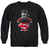 SUPERMAN/HEAT VISION CHARGED - ADULT CREWNECK SWEATSHIRT - BLACK