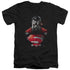 SUPERMAN/HEAT VISION CHARGED - S/S ADULT V-NECK 30/1 - BLACK