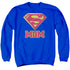 SUPERMAN/SUPER MOM - ADULT CREWNECK SWEATSHIRT - ROYAL BLUE