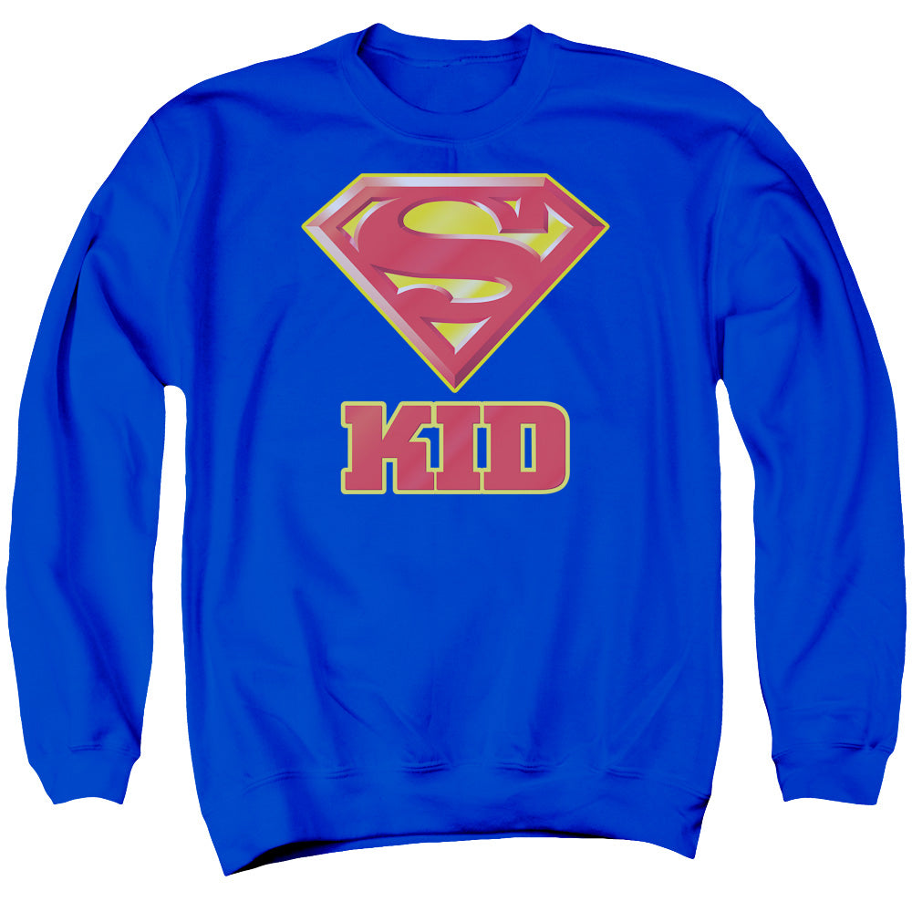 SUPERMAN/SUPER KID - ADULT CREWNECK SWEATSHIRT - ROYAL BLUE