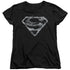 SUPERMAN/SMOKING SHIELD - S/S WOMENS TEE - BLACK