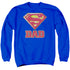 SUPERMAN/SUPER DAD - ADULT CREWNECK SWEATSHIRT - ROYAL BLUE