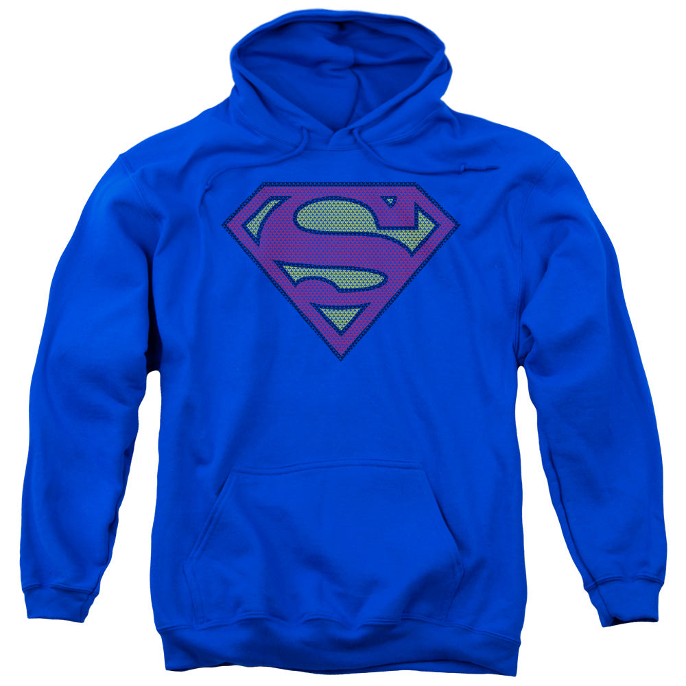 SUPERMAN/LITTLE LOGOS - ADULT PULLOVER HOODIE - ROYAL BLUE