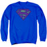 SUPERMAN/LITTLE LOGOS - ADULT CREWNECK SWEATSHIRT - ROYAL BLUE