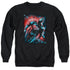 SUPERMAN/RED SUN - ADULT CREWNECK SWEATSHIRT - BLACK