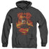 SUPERMAN/MAN ON FIRE - ADULT HEATHER HOODIE - BLACK