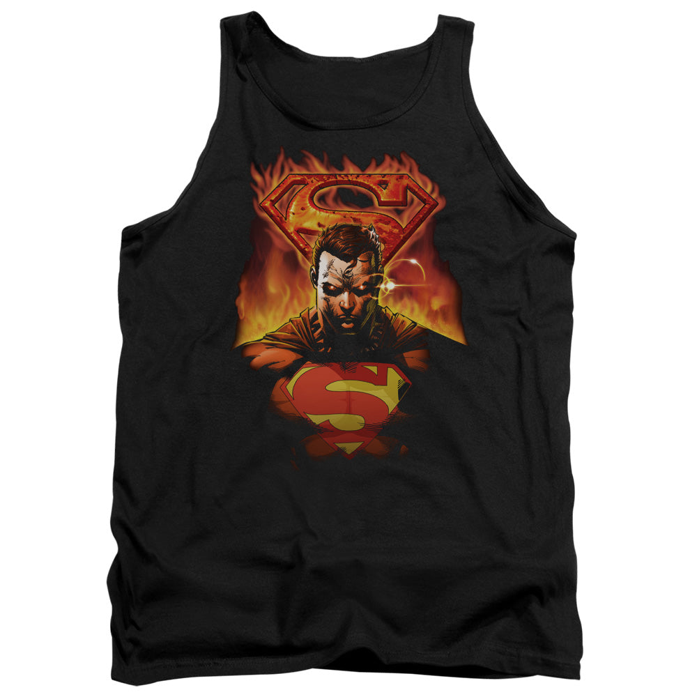 SUPERMAN/MAN ON FIRE - ADULT TANK - BLACK