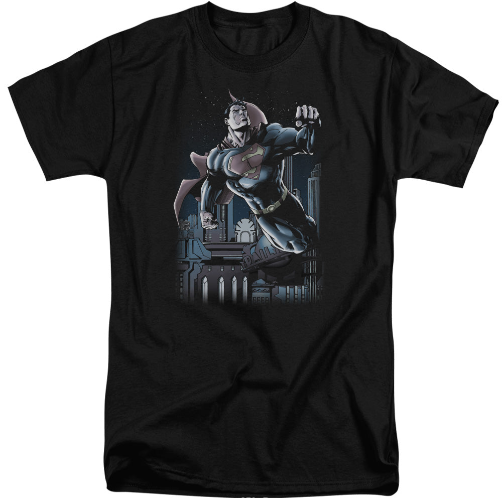 SUPERMAN/NIGHT FIGHT - S/S ADULT TALL 18/1 - BLACK