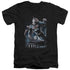 SUPERMAN/NIGHT FIGHT - S/S ADULT V-NECK 30/1 - BLACK