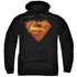 SUPERMAN/HOT METAL - ADULT PULLOVER HOODIE - BLACK