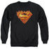 SUPERMAN/HOT METAL - ADULT CREWNECK SWEATSHIRT - BLACK