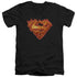 SUPERMAN/HOT METAL - S/S ADULT V-NECK 30/1 - BLACK