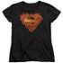 SUPERMAN/HOT METAL - S/S WOMENS TEE - BLACK