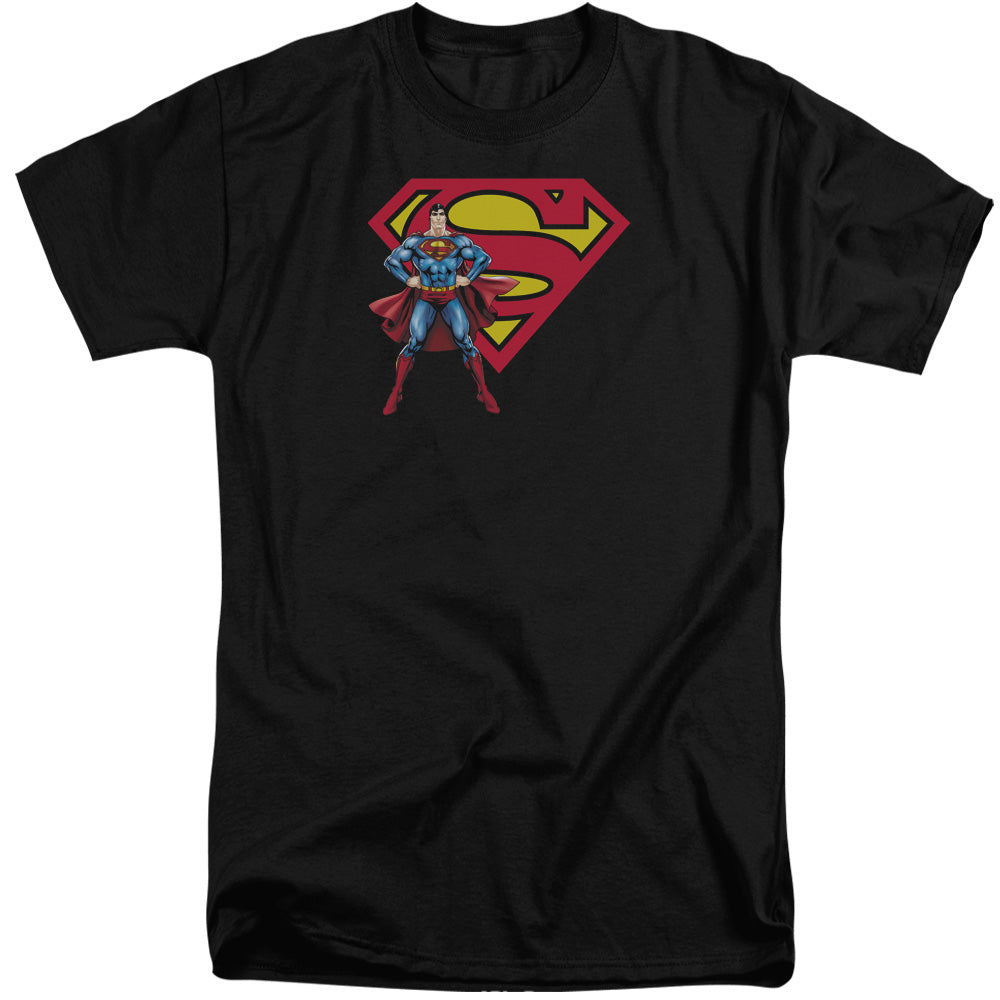 SUPERMAN/SUPERMAN & LOGO - S/S ADULT TALL 18/1 - BLACK