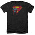 SUPERMAN/SUPERMAN & LOGO - ADULT HEATHER - BLACK