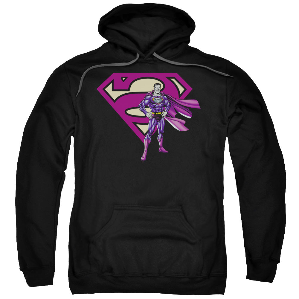 SUPERMAN/BIZARRO &AMP; LOGO - ADULT PULLOVER HOODIE - BLACK