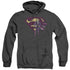SUPERMAN/BIZARRO & LOGO - ADULT HEATHER HOODIE - BLACK