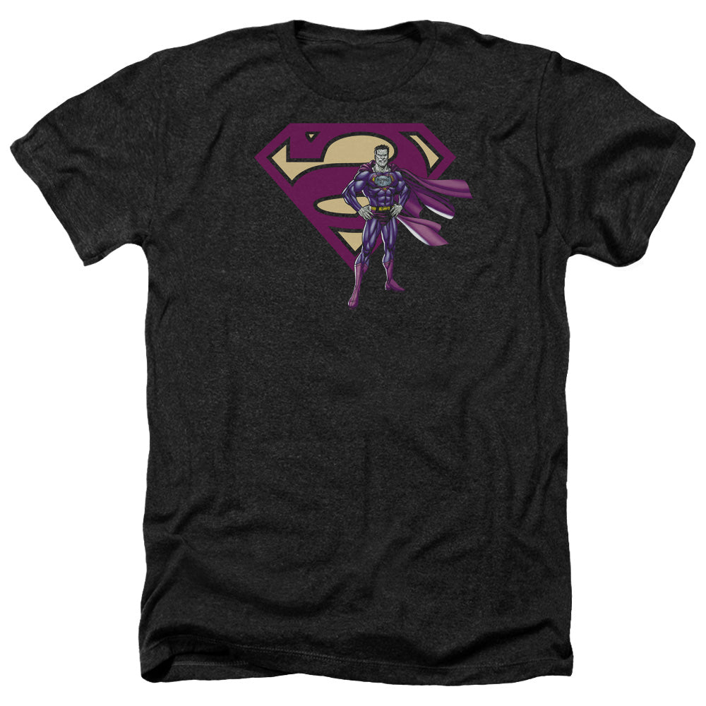 SUPERMAN/BIZARRO & LOGO - ADULT HEATHER - BLACK
