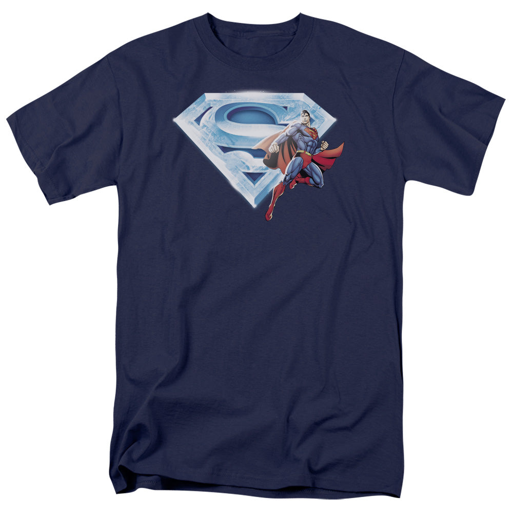 SUPERMAN/SUPERMAN & CRYSTAL LOGO - S/S ADULT 18/1 - NAVY