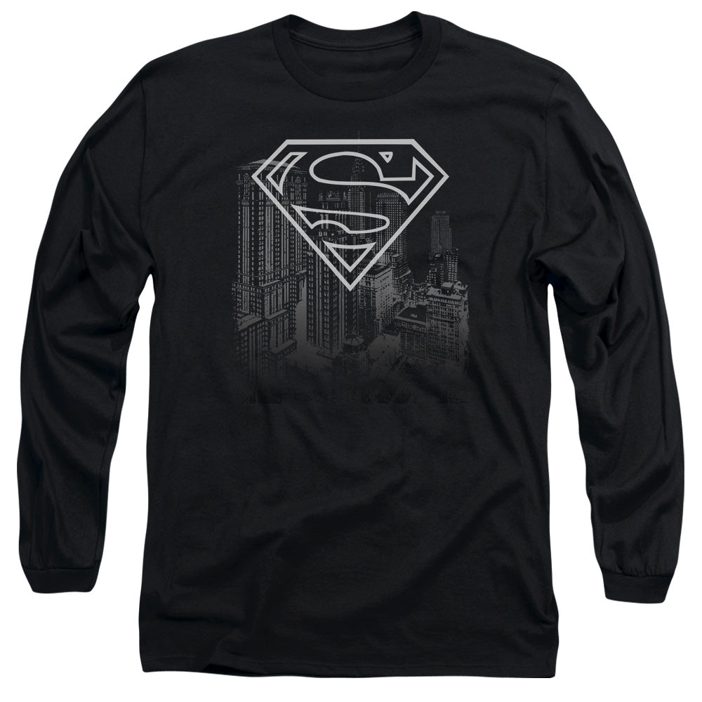 SUPERMAN/SKYLINE - L/S ADULT 18/1 - BLACK