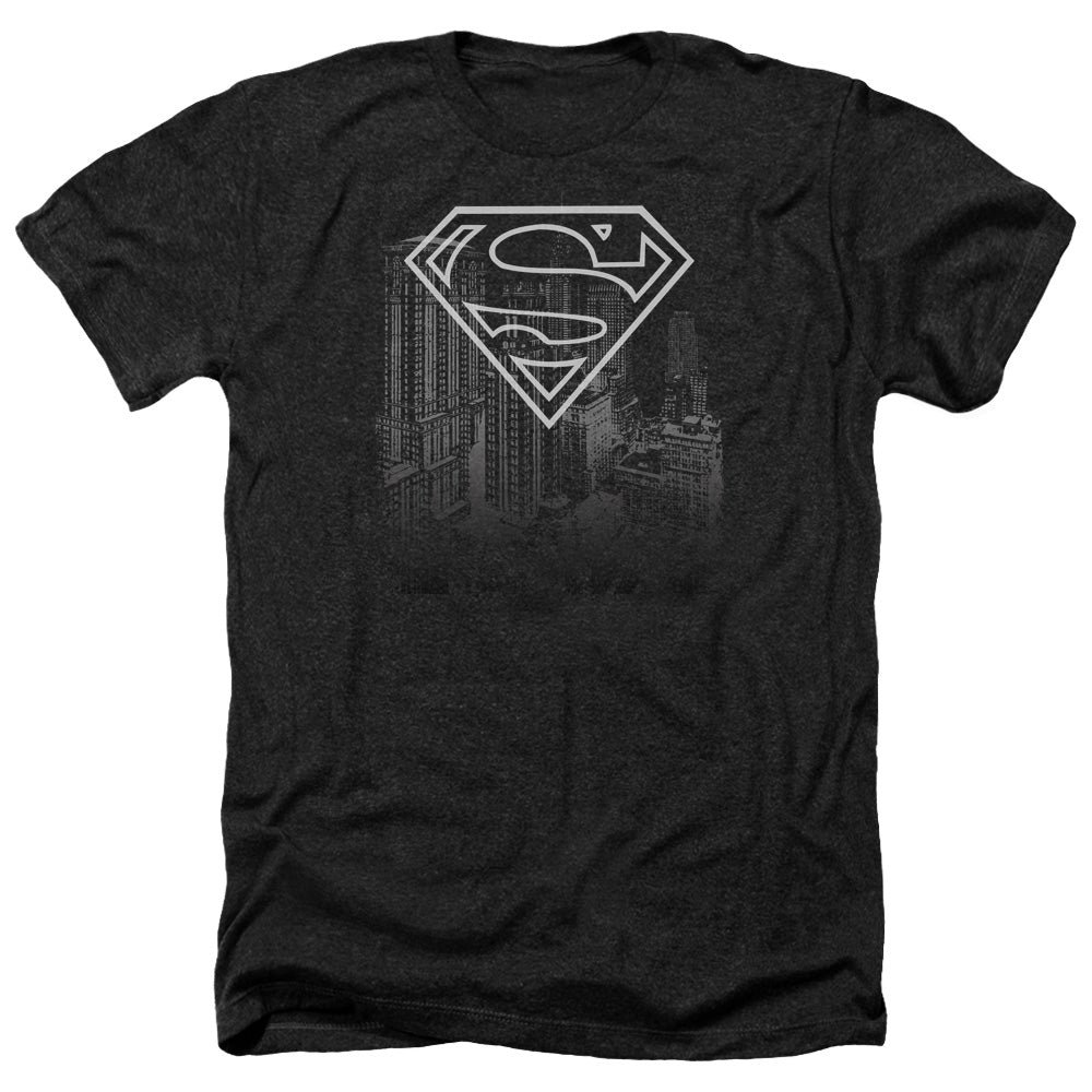 SUPERMAN/SKYLINE - ADULT HEATHER - BLACK