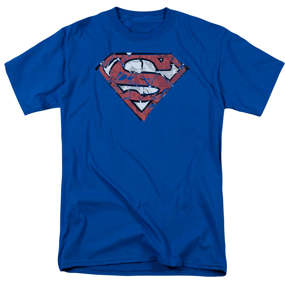 SUPERMAN/RIPPED AND SHREDDED - S/S ADULT 18/1 - ROYAL BLUE