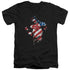 SUPERMAN/THE AMERICAN WAY - S/S ADULT V-NECK 30/1 - BLACK