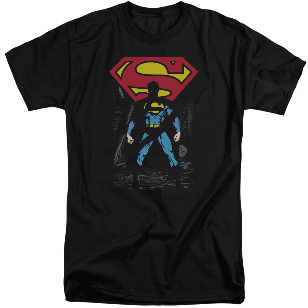 SUPERMAN/DARK ALLEY - S/S ADULT TALL 18/1 - BLACK