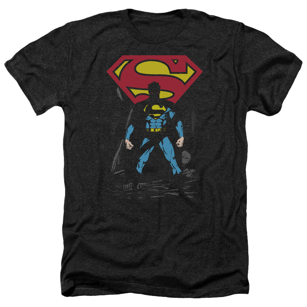 SUPERMAN/DARK ALLEY - ADULT HEATHER - BLACK