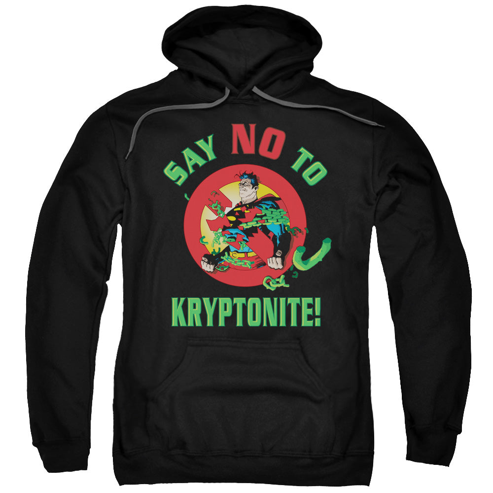 SUPERMAN/SAY NO TO KRYPTONITE - ADULT PULLOVER HOODIE - BLACK
