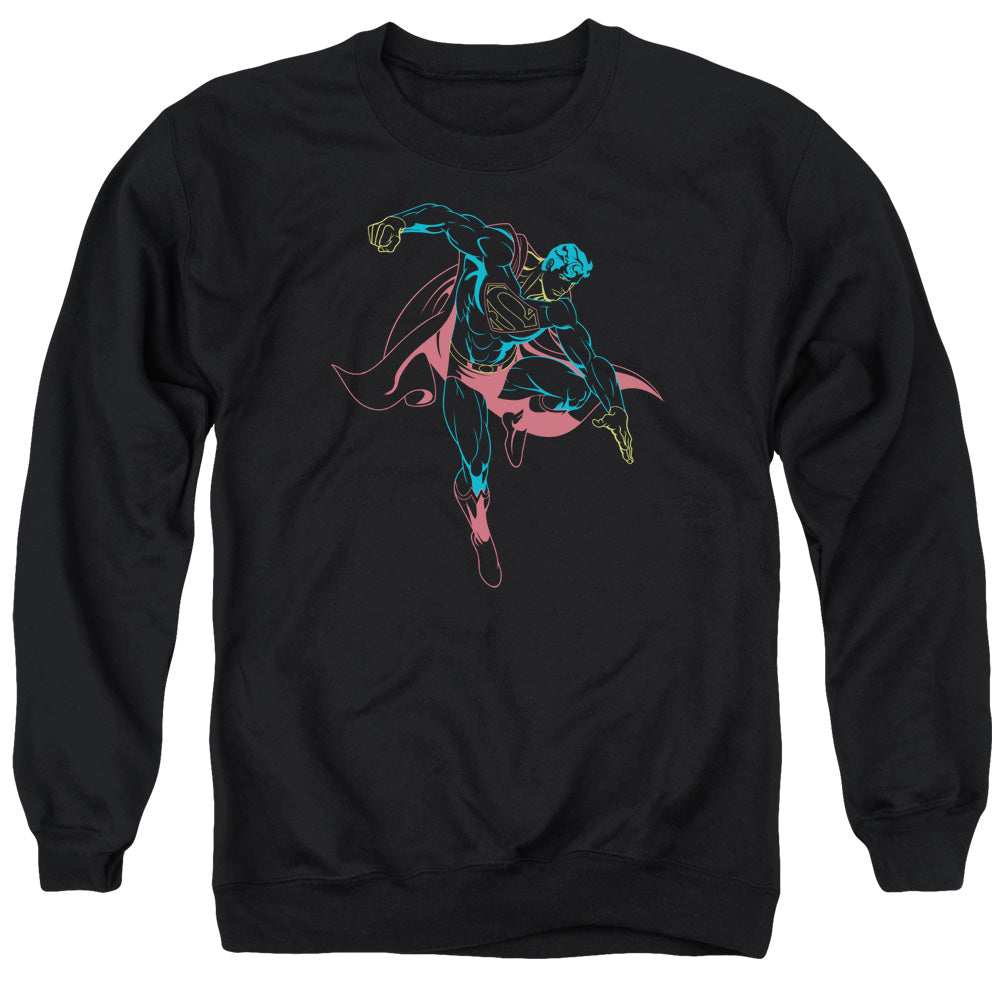 SUPERMAN/NEON SUPERMAN - ADULT CREWNECK SWEATSHIRT - BLACK