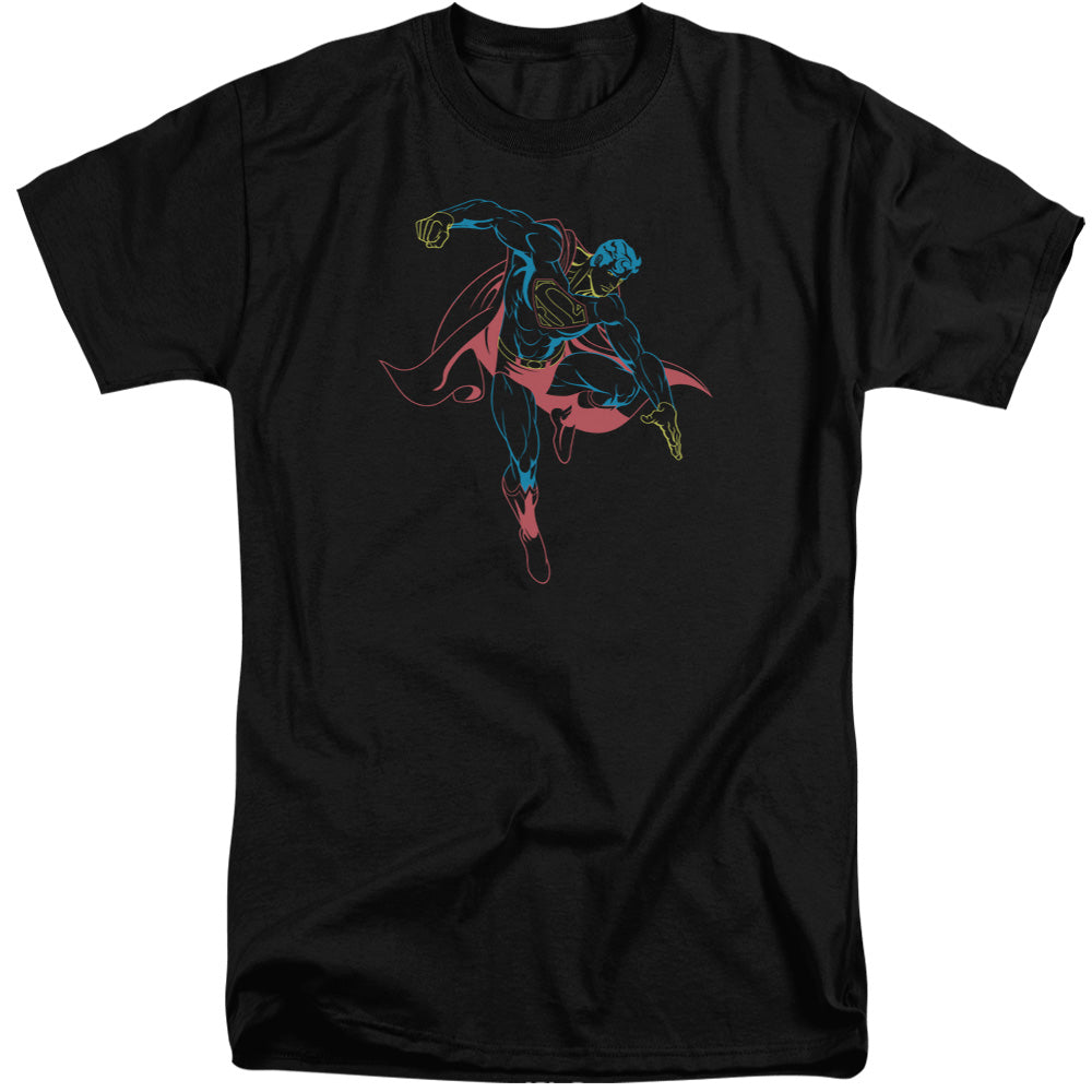 SUPERMAN/NEON SUPERMAN - S/S ADULT TALL 18/1 - BLACK