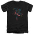 SUPERMAN/NEON SUPERMAN - S/S ADULT V-NECK 30/1 - BLACK