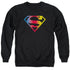 SUPERMAN/GRADIENT SUPERMAN LOGO - ADULT CREWNECK SWEATSHIRT - BLACK