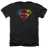 SUPERMAN/GRADIENT SUPERMAN LOGO - ADULT HEATHER - BLACK