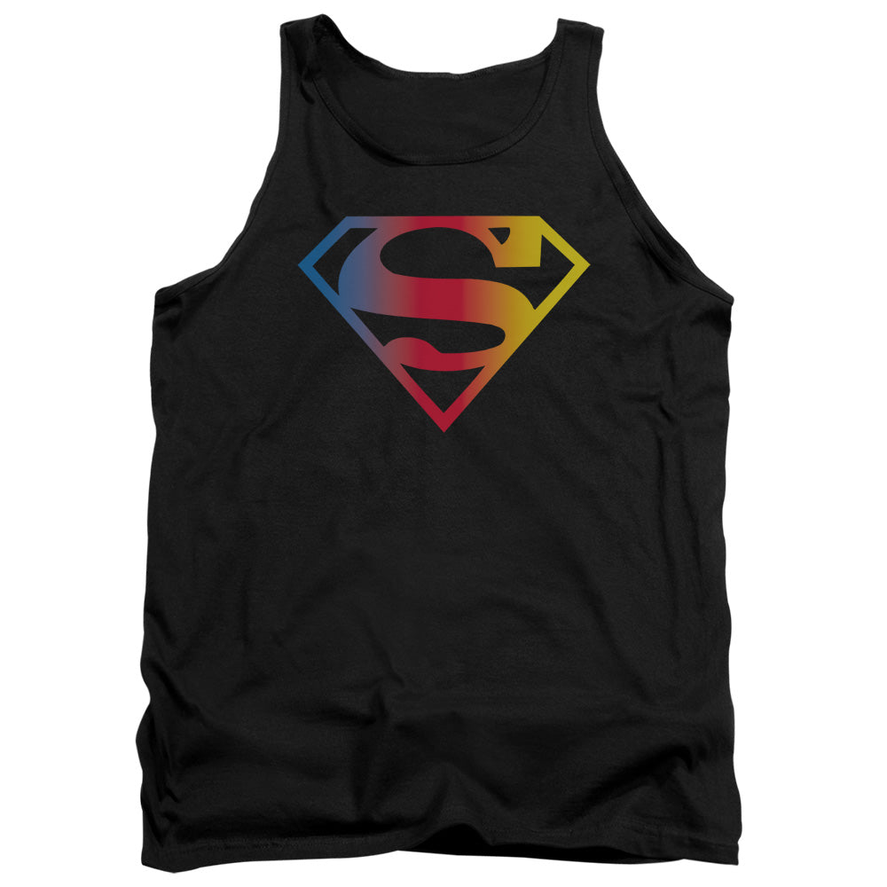 SUPERMAN/GRADIENT SUPERMAN LOGO - ADULT TANK - BLACK