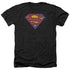 SUPERMAN/SM NEON DISTRESS LOGO - ADULT HEATHER - BLACK