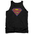 SUPERMAN/SM NEON DISTRESS LOGO - ADULT TANK - BLACK