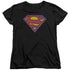 SUPERMAN/SM NEON DISTRESS LOGO - S/S WOMENS TEE - BLACK