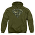 SUPERMAN/SUPER CAMO - ADULT PULLOVER HOODIE - MILITARY GREEN
