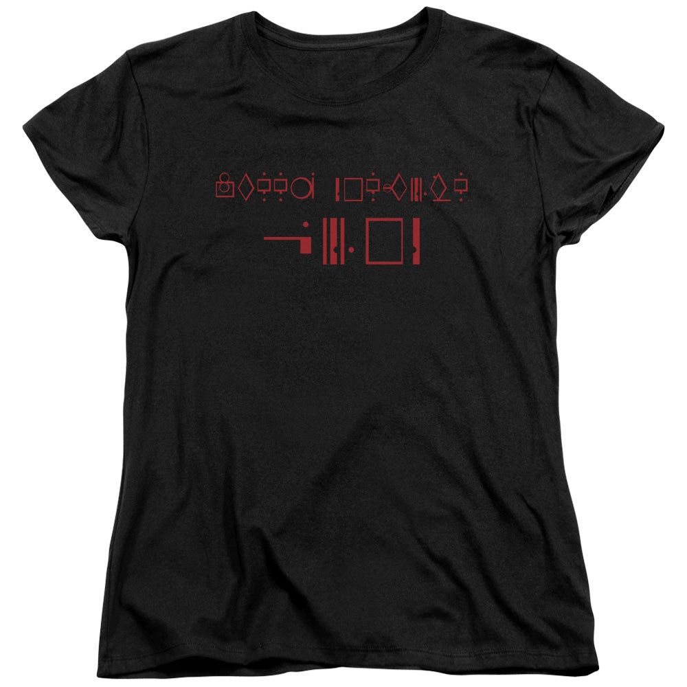 SUPERMAN/KNEEL BEFORE ZOD - S/S WOMENS TEE - BLACK