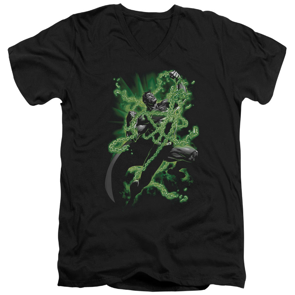 SUPERMAN/KRYPTONITE CHAINS - S/S ADULT V-NECK 30/1 - BLACK